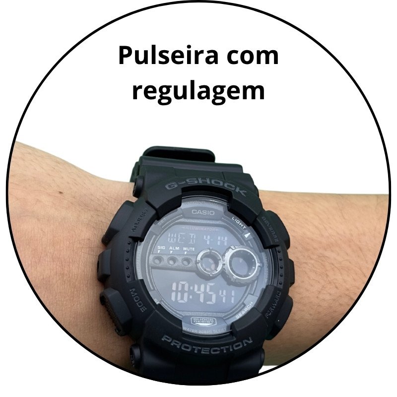 relogio de pulso casio g shock digital gd 100 1bdr preto fosco visor escuro descricao 2