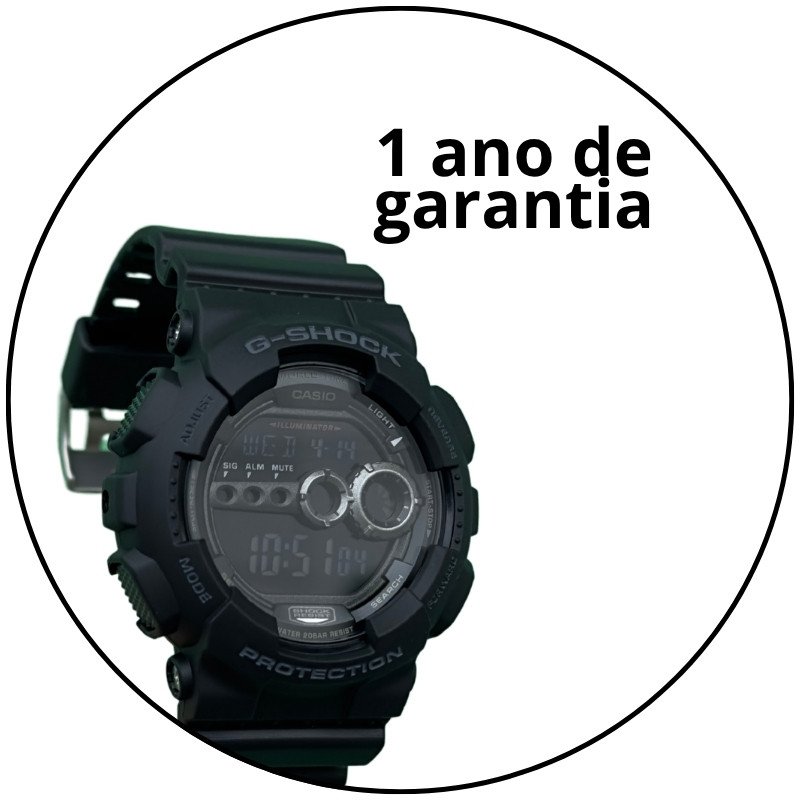relogio de pulso casio g shock digital gd 100 1bdr preto fosco visor escuro descricao 3