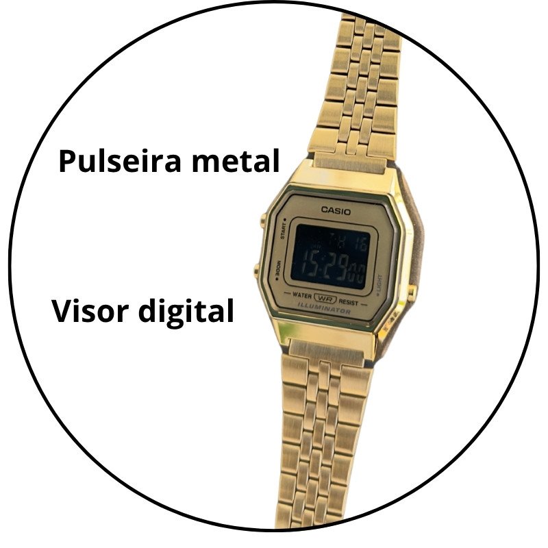 relogio de pulso casio vintage digital la680wga 9bdf sc dourado descricao 2