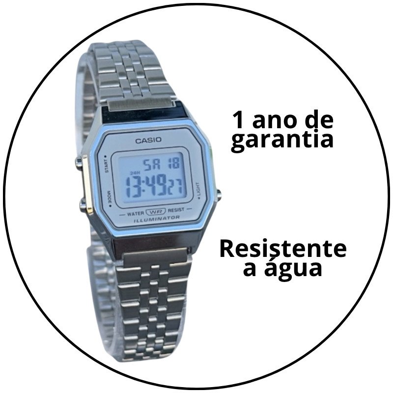 relogio de pulso casio vintage digital la680wa 7df sc prata descricao 3
