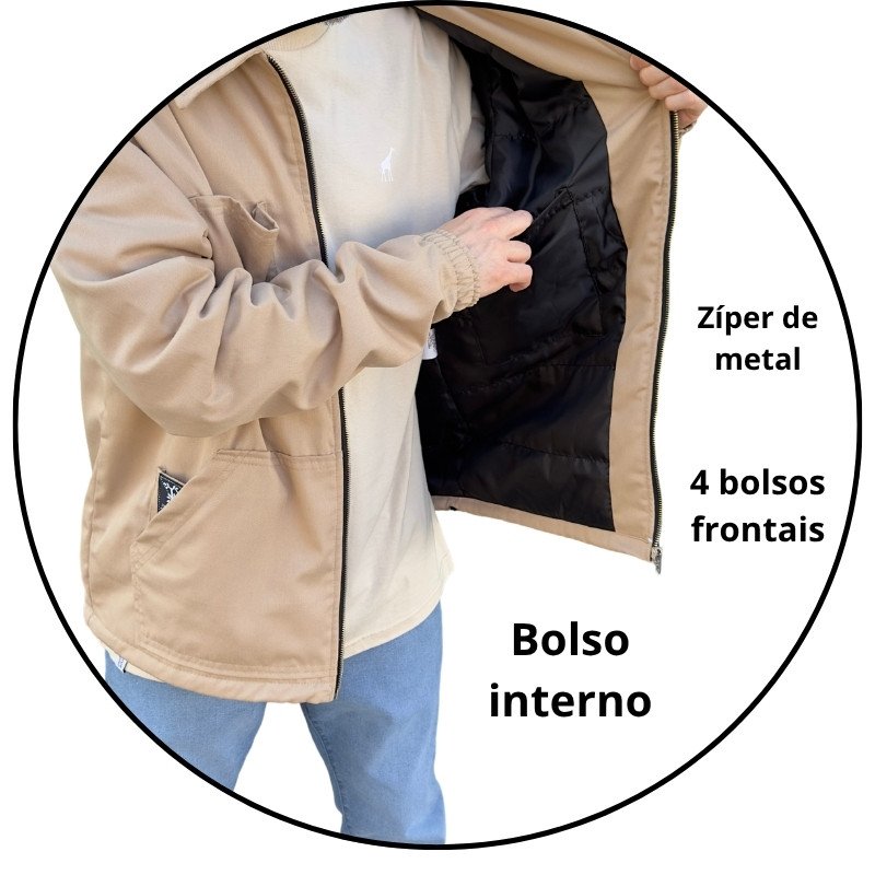 jaqueta masculina sarja lrg elevated worker jacket areia descricao 1