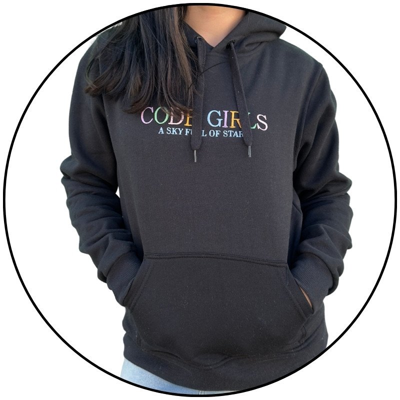 casaco moletom canguru feminino code company girls preto descricao 3