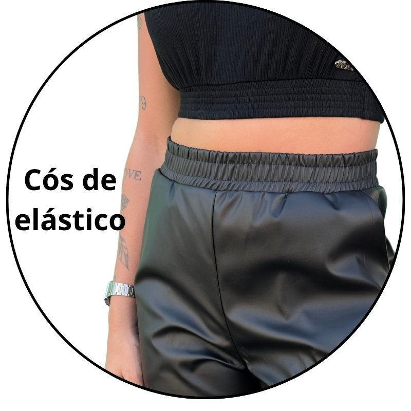 calca feminina wide couro fake iana preta descricao 2