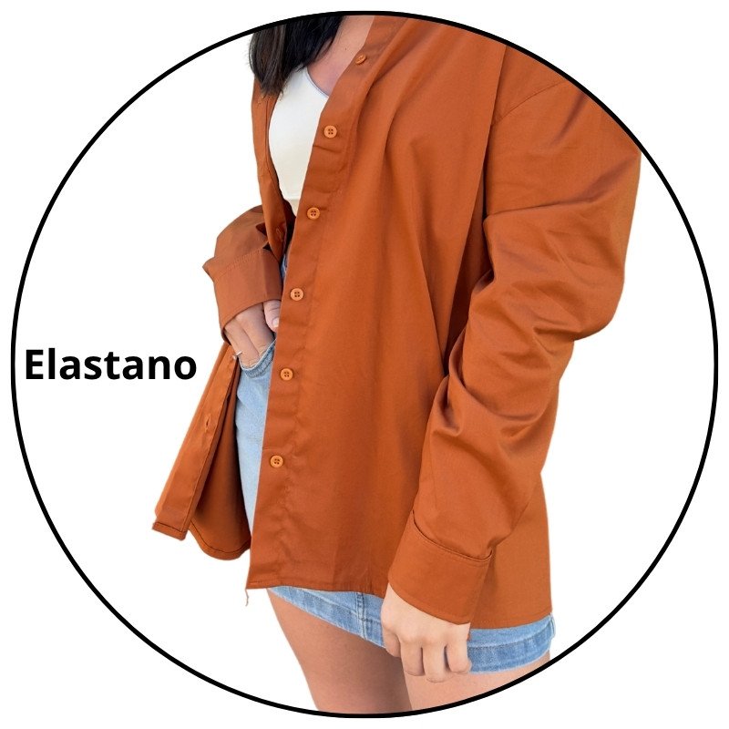 camisa feminina over tricoline iana marrom telha descricao 2