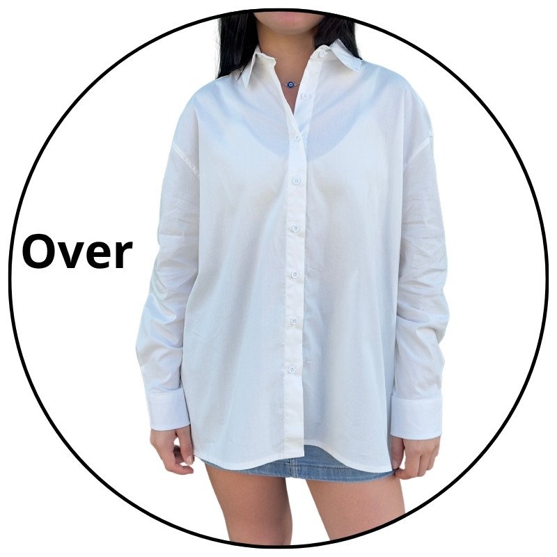 camisa feminina over tricoline iana branca descricao 1