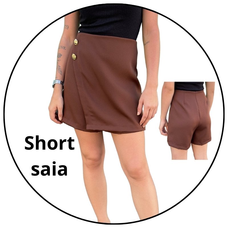 short saia alfaiataria iana marrom descricao 1