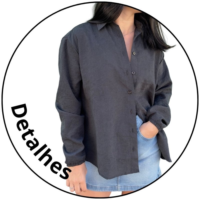 camisa feminina cupro iana preta descricao 3