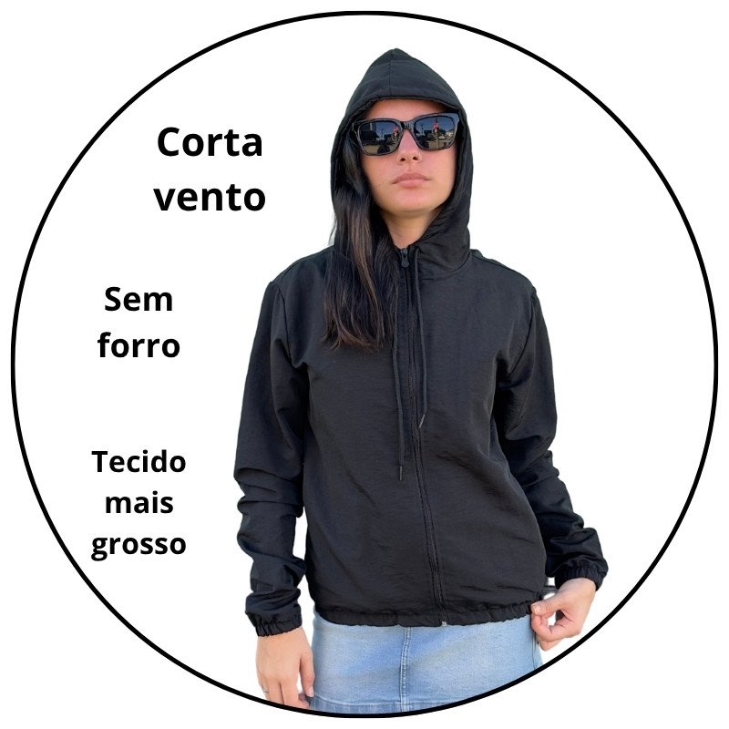 jaqueta corta vento feminina iana taslam preta descricao 1