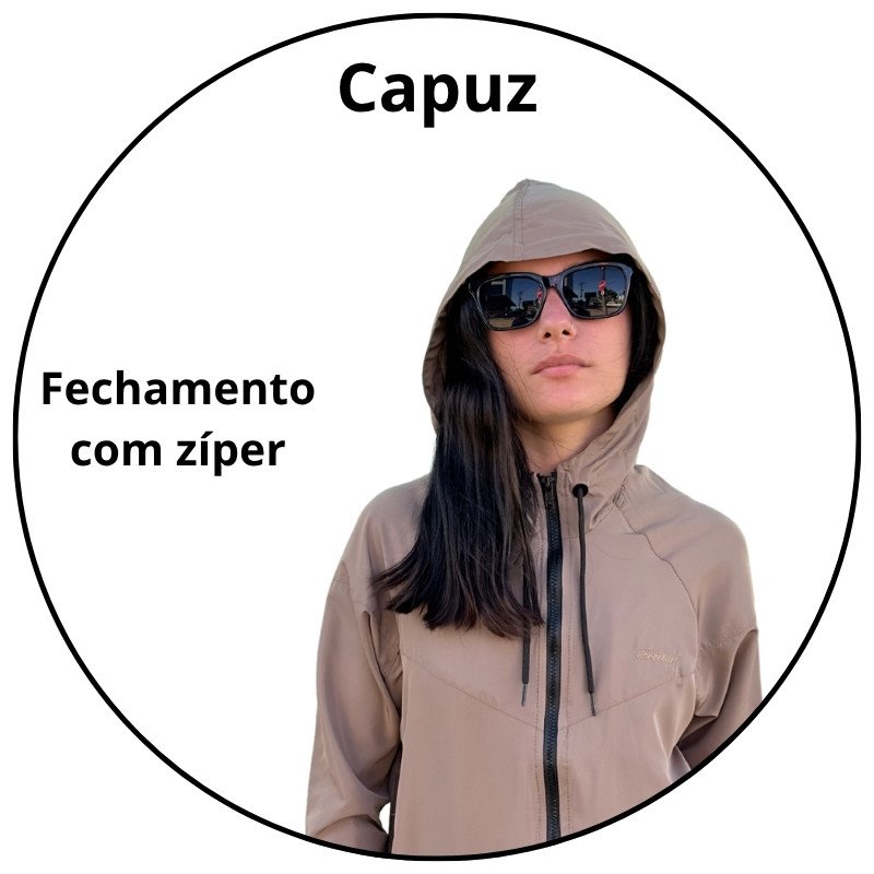 jaqueta corta vento leve feminina freesurf cut caqui descricao 2