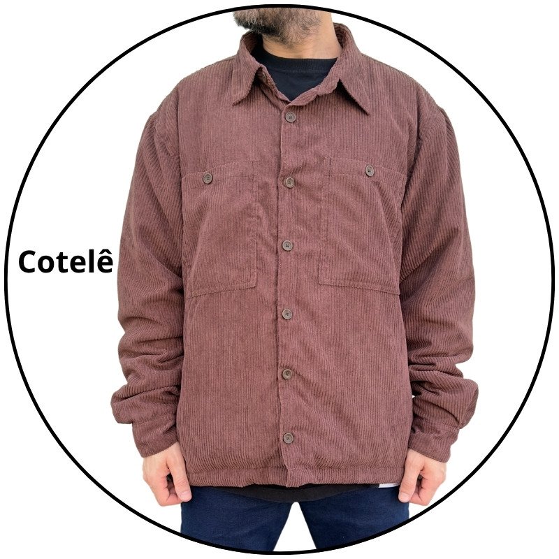 jaqueta masculina botao cordy cotele freesurf marrom descricao 3