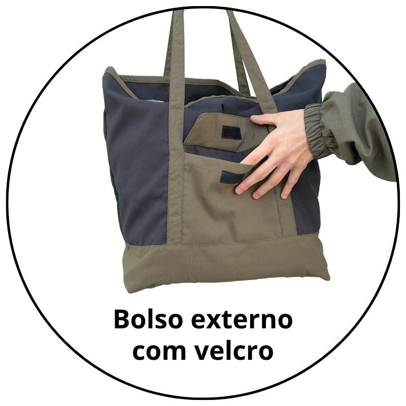 bolsa grande orange tote bag outdoor preto verde descricao 2