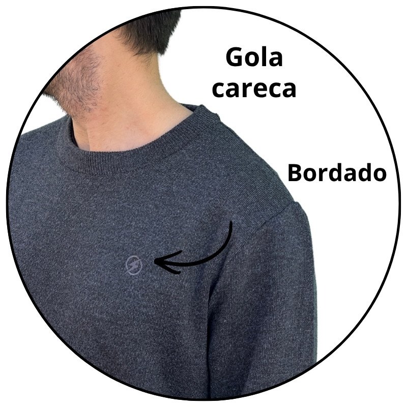 casaco sueter tricot masculino open shock cinza grafite descricao 2