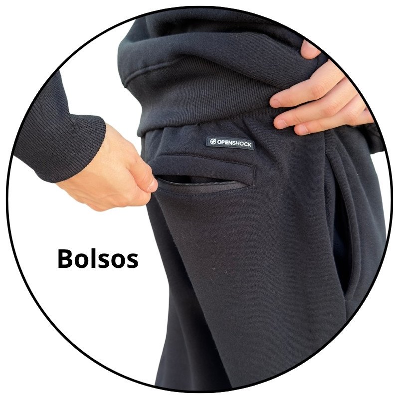 calca moletom masculina open shock preta descricao 2