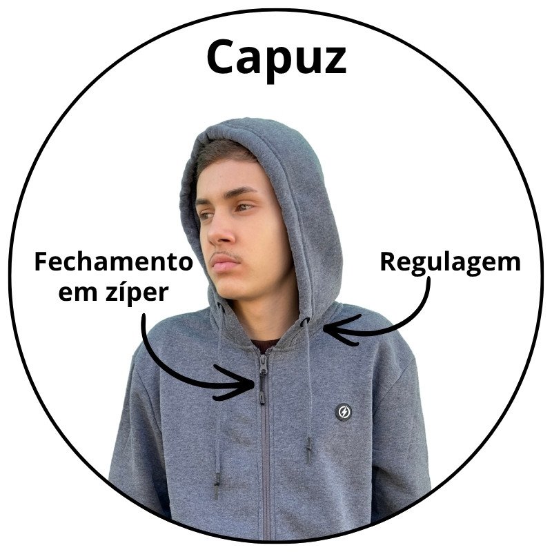 casaco moletom canguru masculino open shock cinza descricao 1
