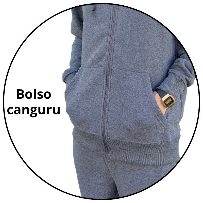 casaco moletom canguru masculino open shock cinza descricao 2