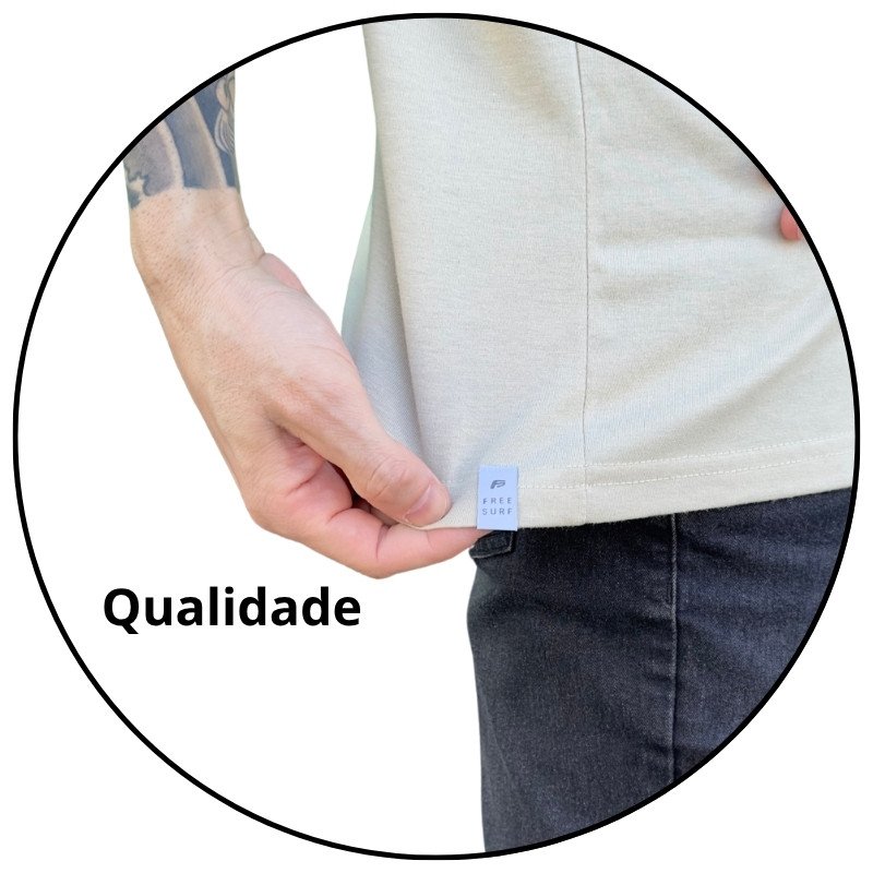 camiseta masculina freesurf essential logo bege descricao 1