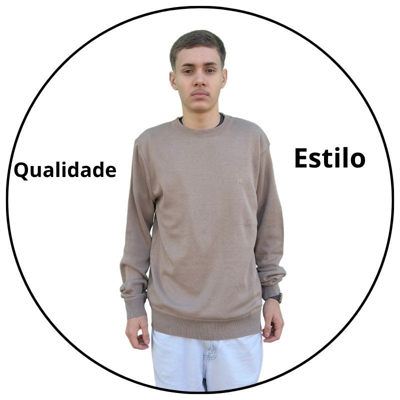 casaco sueter tricot masculino freesurf basic bege descricao 1
