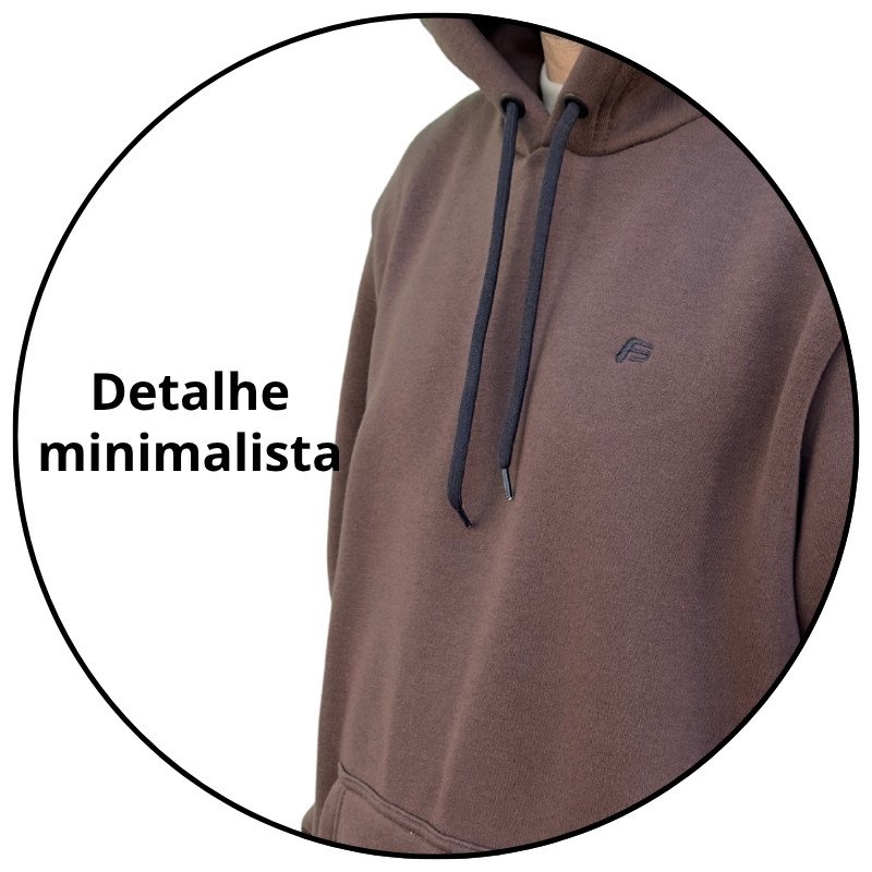 casaco moletom masculino canguru freesurf basico logo marrom descricao 2