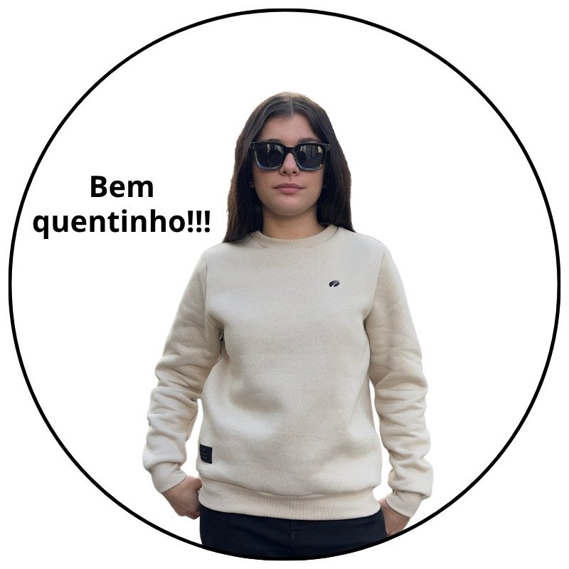 casaco moletom feminino gola careca freesurf logo bege descricao 2