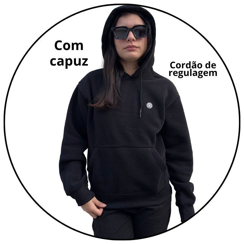 casaco moletom canguru feminino open shock preto descricao 1