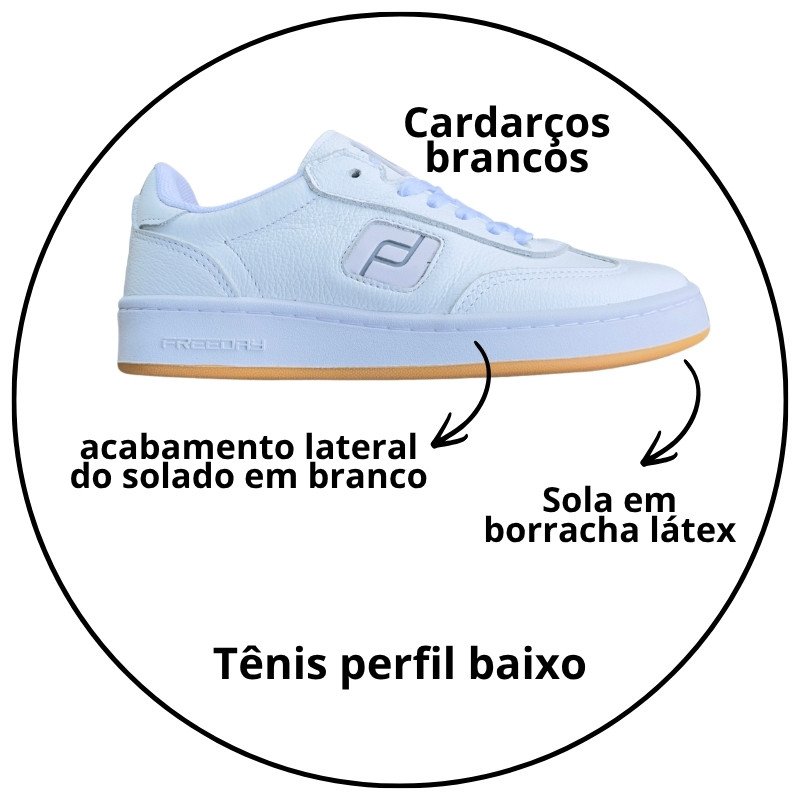 tenis freeday town branco solado branco natural descricao 1