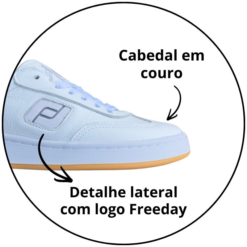 tenis freeday town branco solado branco natural descricao 3