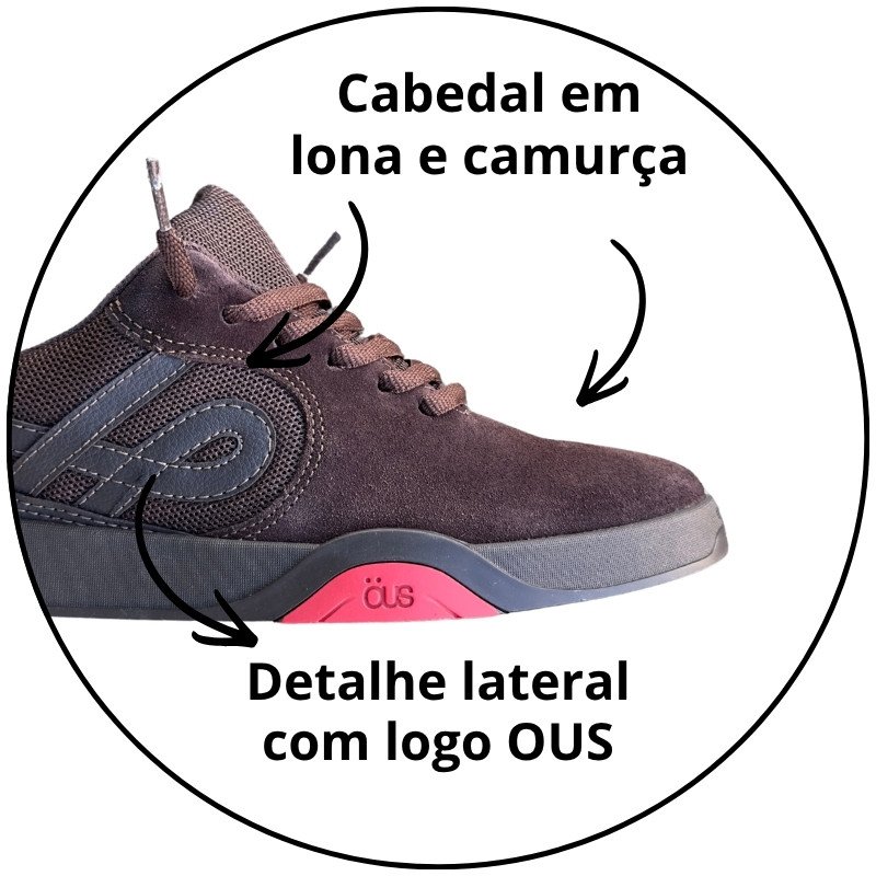 tenis ous imigrante marrom chocolate essencial descricao 3