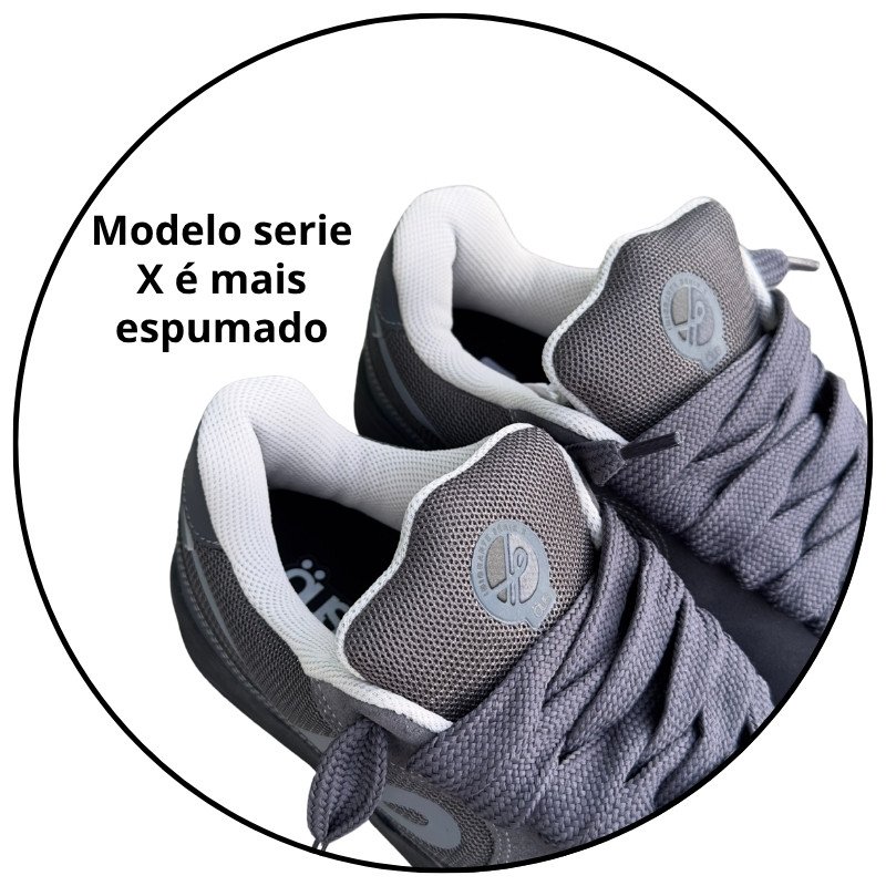 tenis ous imigrante serie x cinza chumbo refletivo gelo essencial descricao 2