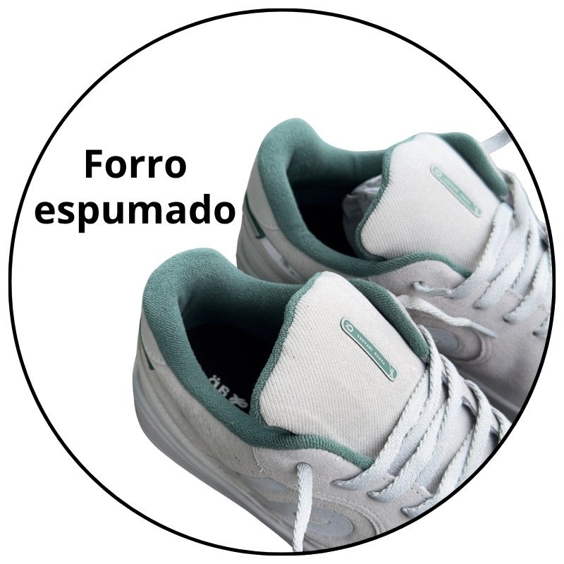 tenis ous imigrante cinza refletivo esmeralda essencial descricao 2