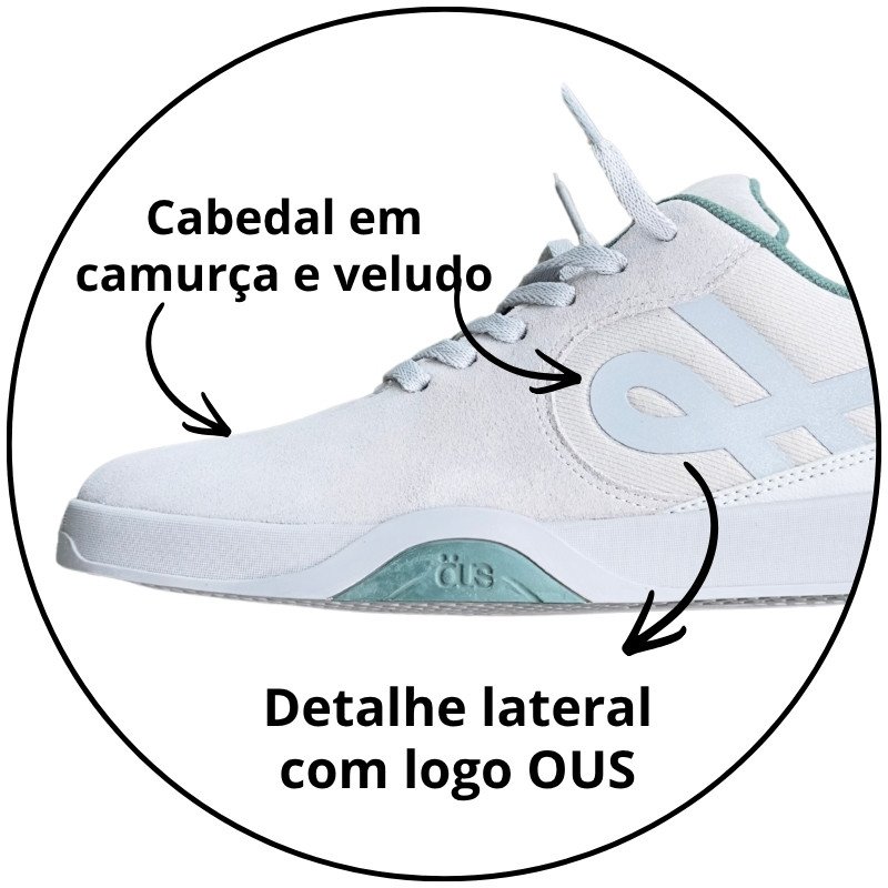 tenis ous imigrante cinza refletivo esmeralda essencial descricao 3