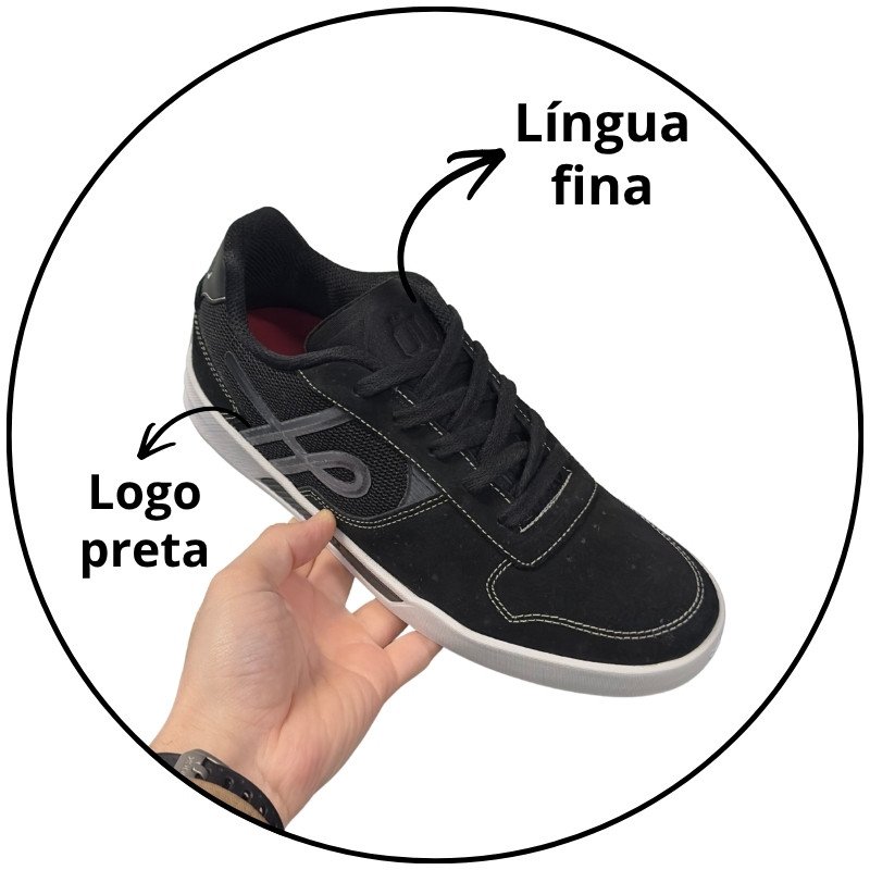tenis ous gomes preto branco movimento essencial descricao 3
