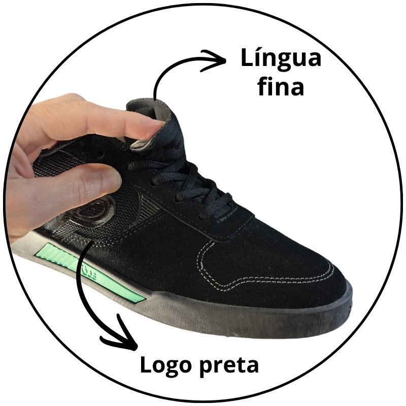tenis ous gomes preto verde essencial 8