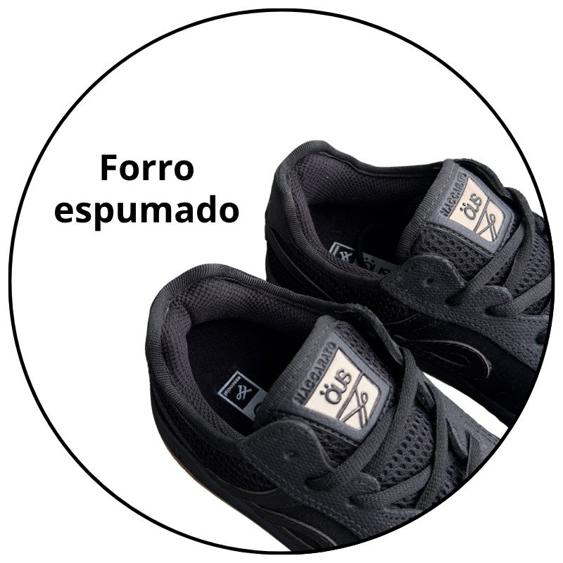 tenis ous naccarato all black gold essencial descricao 2