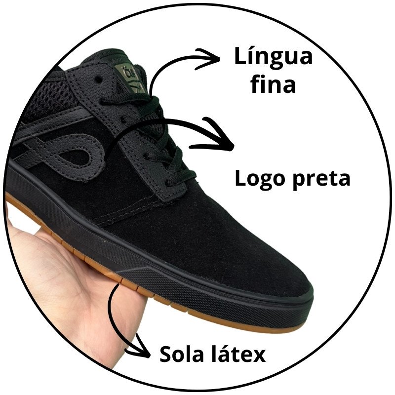 tenis ous naccarato all black gold essencial descricao 3