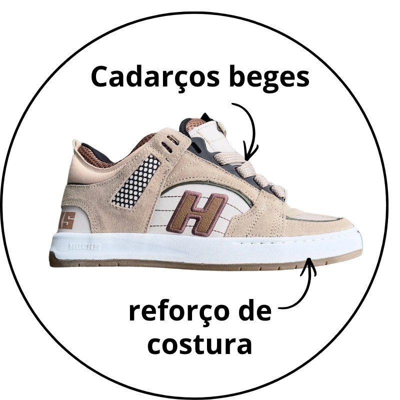 tenis hocks bold buck bege marrom descricao 1