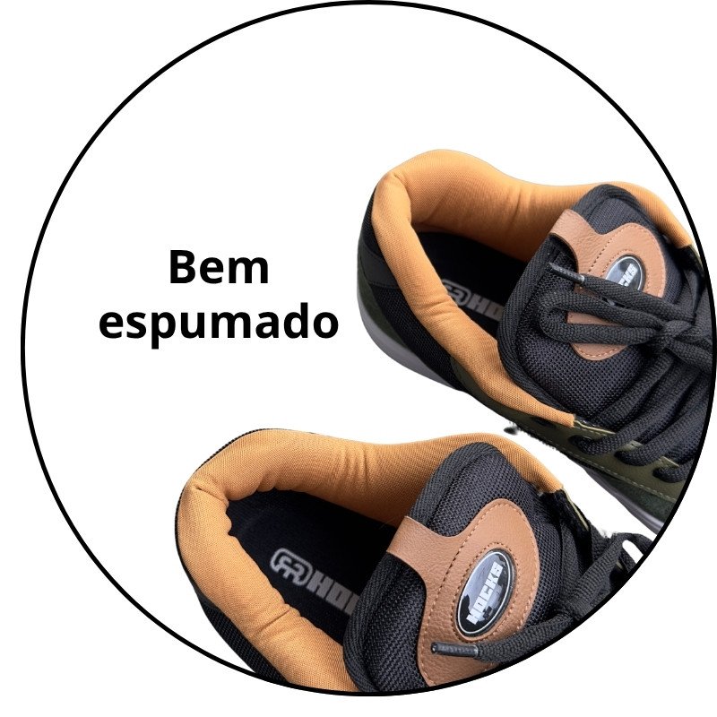 tenis hocks puff roots preto verde descricao 2
