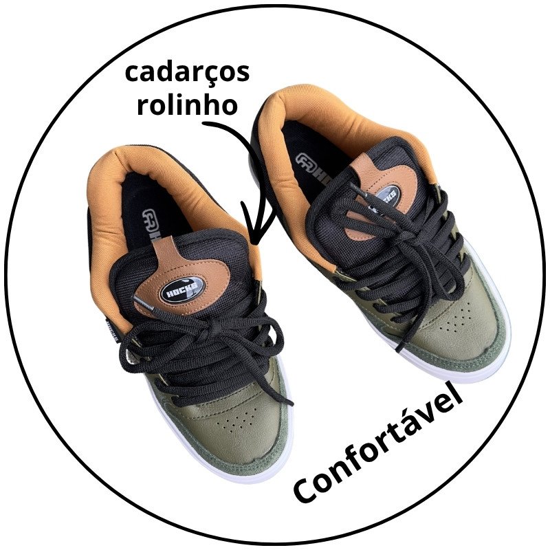 tenis hocks puff roots preto verde descricao 3