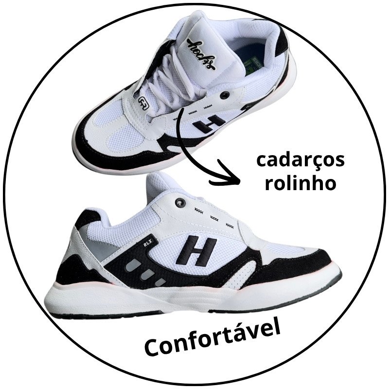 tenis hocks rlx baggy poapetit preto branco descricao 3