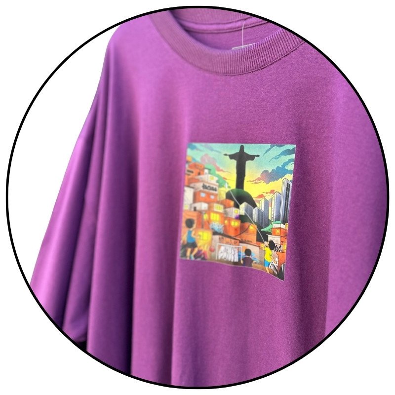 camiseta masculina plus size blinca rio de janeiro roxa descricao 2