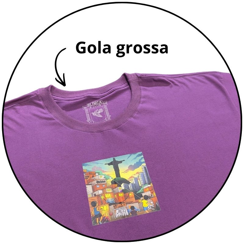 camiseta masculina plus size blinca rio de janeiro roxa descricao 3