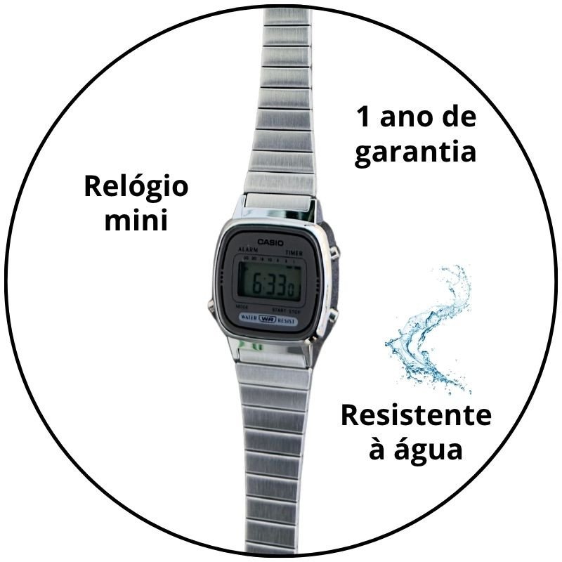relogio de pulso casio mini vintage digital la670wa 7df sc prata descricao 3