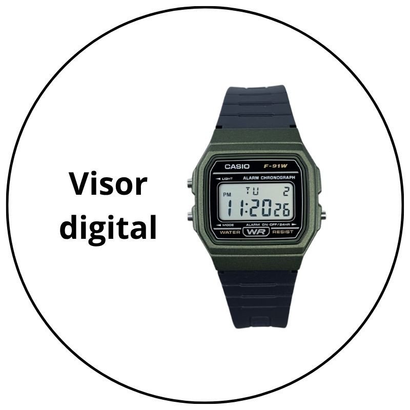 relogio de pulso casio mini vintage digital f 91wm 3adf verde preto descricao 1